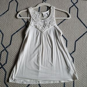 White Embellished Tank Top with Relaxed Fit